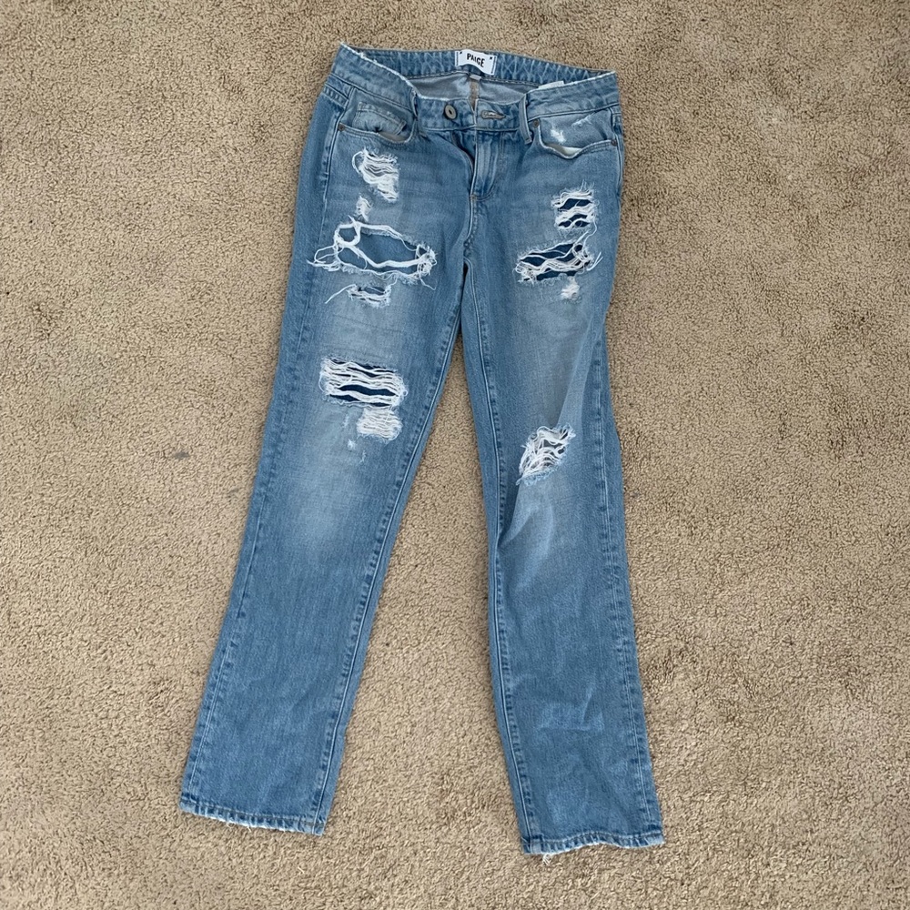 ❌SOLD❌Paige Denim Ripped Straight Leg Jeans